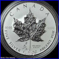 2005 Reverse Proof Canada. 999 Silver Maple Leaf Dutch Tulip Privy Orig Box COA