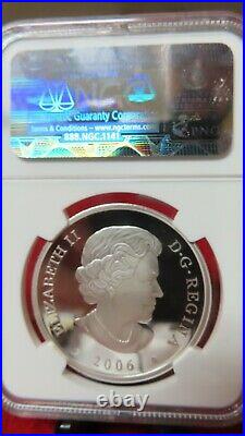 2006 Canada Ketch Ship Holographic Lightning. 999 Silver Coin boats NGC PR69