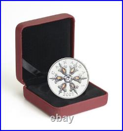 2007 Canada $20 Sterling Silver Coin Iridescent Crystal Snowflake