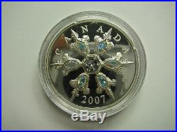 2007 Proof $20 Crystal Snowflake #2-Iridescent Canada. 925 silver twenty dollars