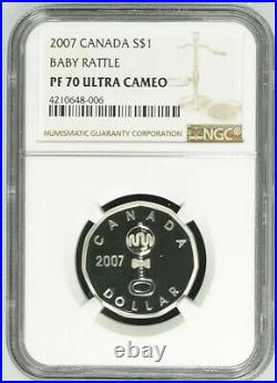 2007 S$1 Canada Silver Baby Rattle NGC PF70