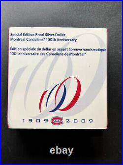 2009 Canada Proof Silver Dollar 100th Anniversary Montreal Canadiens