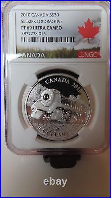 2010 Canada Locomotives Train Selkirk, NGC Graded 9999 Silver $20 PR PF 69 2010 Canada Locomotives Train Selkirk, NGC Graded 9999 Silver $20 PR PF 69