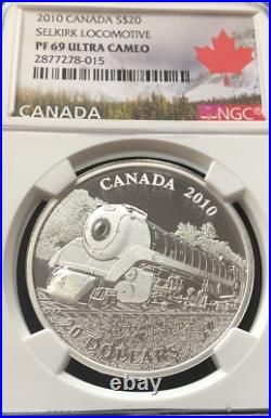 2010 Canada Locomotives Train Selkirk, NGC Graded 9999 Silver $20 PR PF 69 2010 Canada Locomotives Train Selkirk, NGC Graded 9999 Silver $20 PR PF 69