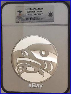 2010 Vancouver Olympics Canada S$250, 1 Kilo 0.9999 Fine Silver, PF70 UC, withcase