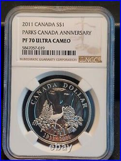 2011 CANADA SILVER DOLLAR PARKS Centennial Anniversary NGC PF-70 Ultra Cameo