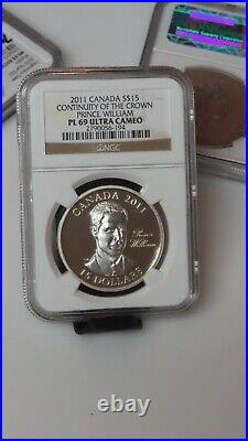 2011 Canada 30g Silver Proof Continuity of the Crown Prince William NGC PL69 UHR
