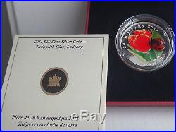 2011 Canada Fine Silver $20 Tulip with Glass Ladybug in Original Packaging