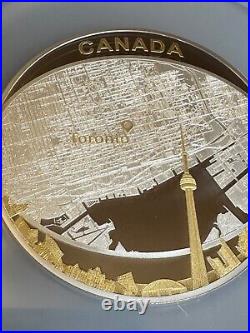 2011 Canada Oversize Silver Coin Toronto City Map NGC PF68