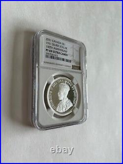 2011 Canada Silver Dollar 100th Anniversary PF 69 ULTRA CAMEO NGC
