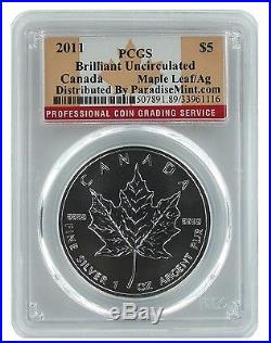 2011 Canada Silver Maple Leaf PCGS Brilliant Uncirculated 20 Pack withPCGS Case
