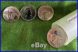 2011 Canadian Silver Maple Leaf 1 oz Grizzly Coins BU (Roll, Tube of 25)