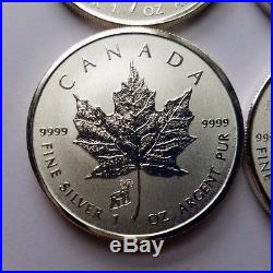 2012 2017 Canadian Silver Maple Leaf Reverse Proof Lunar Privy Set Lot of 6