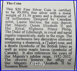 2012 Canada$ 20 Fine Silver 1oz Queens's Diamond Jubilee 3 Coin Set #46-01A