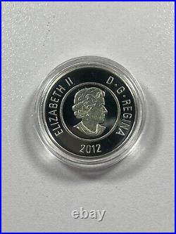 2012 Canada $5 Sterling Silver & Niobium Full Wolf Moon Coin in Orig Gvt Pack