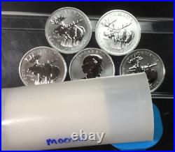 2012 Silver Canada Roll (25) Moose Wildlife Choice Mint State Coins