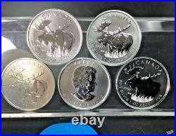 2012 Silver Canada Roll (25) Moose Wildlife Choice Mint State Coins