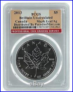 2013 Canada Silver Maple Leaf PCGS Brilliant Uncirculated 20 Pack withPCGS Case