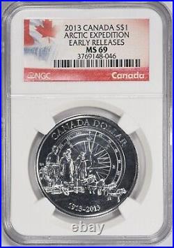 2013 Canada silver dollar Arctic Exploration 100th Anniversary KM-1387 NGC MS69