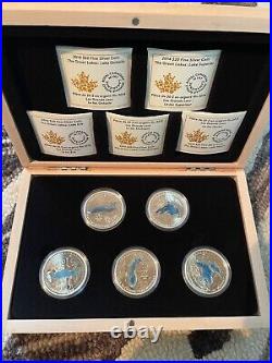 2014-2015 RCM Canada $20 SILVER 5-Coin Set GREAT LAKES withDisplay Box