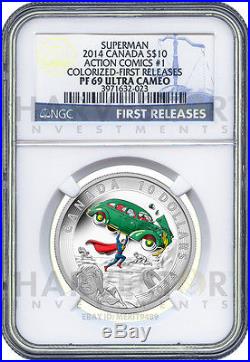 2014 Canada $10 Superman Silver 1/2 Oz. Ngc Pf69 First Releases -only 28 Exist