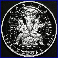 2014 Canada $1 Declaration of World War II Fine Silver Proof #18290