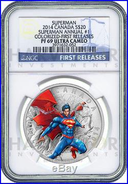 2014 Canada $20 Superman Silver 1 Oz. Ngc Pf69 First Releases Only 22 Exist