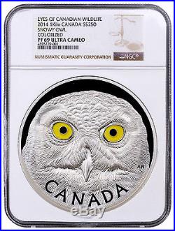 2014 Canada $250 1 Kilo Proof Silver Silver Snowy Owl NGC PF69 UC SKU31034