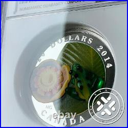 2014 Canada NGC PF 70 Ultra Cameo $20 Water-Lily Leopard Frog 1 oz Silver Coin