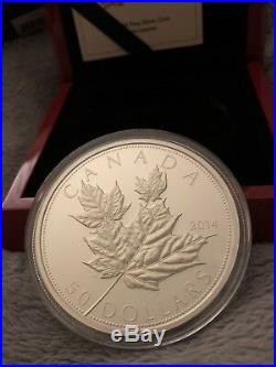 2014 Silver Maple Leaf $50 Coin 5 oz Pure Silver Proof, Canada