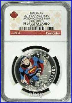 2014 Superman Canada Action Comics 1oz. 999 Silver NGC PF69 Ultra Cameo Rare