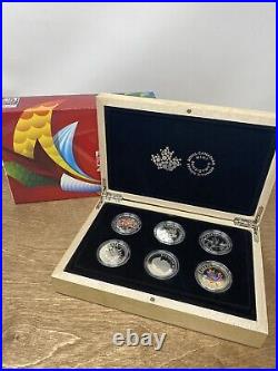 2015 $10 FIFA Women's World Cup Canada Pure. 999 Silver 6-Coin Set Box & COA