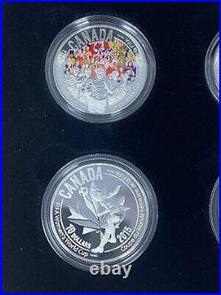 2015 $10 FIFA Women's World Cup Canada Pure. 999 Silver 6-Coin Set Box & COA