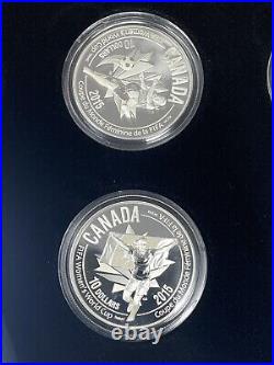 2015 $10 FIFA Women's World Cup Canada Pure. 999 Silver 6-Coin Set Box & COA