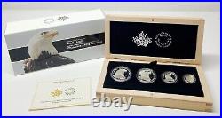 2015 Bald Eagle Canadian Fine Silver Fractional 4-Coin Set COA with Wood Box