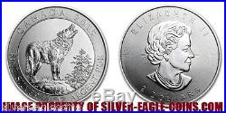 2015 CANADA 3/4 OZ SILVER GREY WOLF CANADIAN COIN With FREE CAPSULE USA SELLER