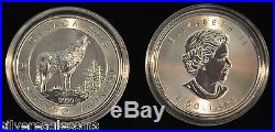 2015 CANADA 3/4 OZ SILVER GREY WOLF CANADIAN COIN With FREE CAPSULE USA SELLER