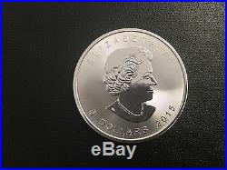 2015 Canada 5 Dollars Maple Leaf Silver Coin Rare Heart Privy Mark