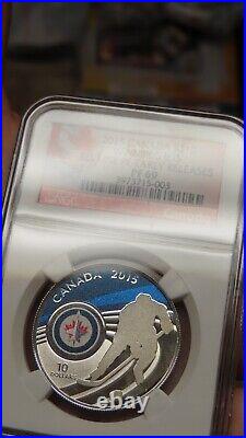 2015 CANADA Winnipeg Jets NHL 1/2 oz NGC PF 69 REVERSE PROOF Silver $10 Coin 2015 CANADA Winnipeg Jets NHL 1/2 oz NGC PF 69 REVERSE PROOF Silver $10 Coin