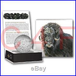 2015 Canada $100 for $100 #6 Wildlife in Motion Muskox 1 oz Pure Silver Coin