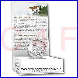 2015 Canada $100 for $100 #7 Wildlife in Motion Cougar 1 oz Pure Silver Coin