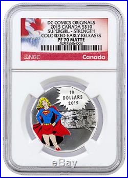 2015 Canada $10 Colorized Silver DC Comics Supergirl NGC PF70 Matte ER SKU37707