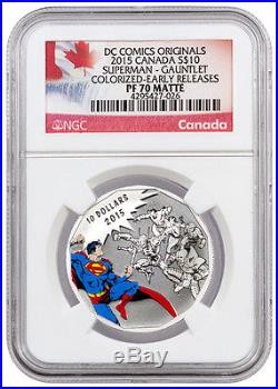 2015 Canada $10 Silver DC Comics Superman Gauntlet NGC PF70 Matte ER SKU37302
