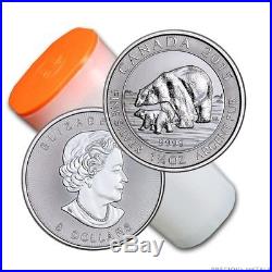 2015 Canada 1.5 Oz Silver Coin $8 Polar Bear & Cub. 9999 Fine Tube Of 15
