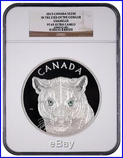 2015 Canada 1 Kilo Proof Silver Enameled Eyes Cougar $250 NGC PF69 UC SKU34498