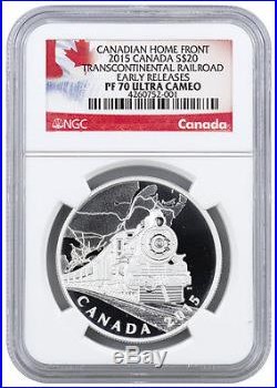 2015 Canada 1 Oz Silver $20 Transcontinental Railroad NGC PF70 UC ER SKU35269