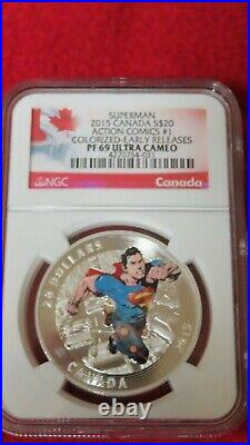 2015 Canada 1oz. 999 Silver $20 Superman DC Action Comics #1 NGC PF69 UltraCameo