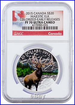 2015 Canada $20 Colorized Proof Silver Majestic Elk NGC PF70 UC ER SKU36375