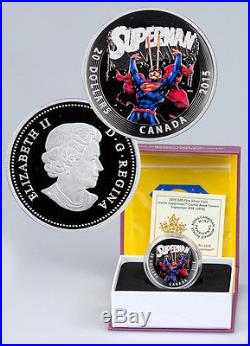 2015 Canada $20 Colorized Proof Silver Superman Action Comics #28 WithOGP SKU36262