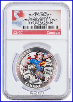 2015 Canada $20 Colorized Silver Superman Comics #1 NGC PF69 UC ER SKU36366